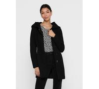 Kurzmantel ONLY "ONLSEDONA LIGHT COAT OTW NOOS", Damen, Gr. XL, schwarz, Web, Obermaterial: 85% Polyester, 15% Baumwolle. Futter: 100% Polyester, unifarben, figurbetont Po-bedeckend, gerader Abschluss