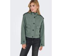Kurzmantel ONLY "ONLSEDONA LIGHT COLLAR JACKET OTW CC", Damen, Gr. M, grün (balsam grün detail:melange), Web, Obermaterial: 85% Polyester, 15% Baumwolle, meliert, regular fit, Mäntel Kurzmantel (48761