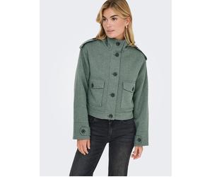 Kurzmantel ONLY "ONLSEDONA LIGHT COLLAR JACKET OTW CC", Damen, Gr. M, grün (balsam grün detail:melange), Web, Obermaterial: 85% Polyester, 15% Baumwolle, meliert, regular fit, Mäntel Kurzmantel (48761