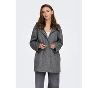 Kurzmantel ONLY "ONLSEDONA LIGHT HOOD COAT OTW CC", Damen, Gr. S, grau (dunkelgrau melange), Web, Obermaterial: 85% Polyester, 15% Baumwolle, unifarben, Po-bedeckend, Mäntel Kurzmantel, verdeckter Rei