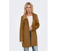 Kurzmantel ONLY "ONLSOHO FAUX SUEDE COATIGAN CC OTW", Damen, Gr. XS, braun (cognac), Web, Obermaterial: 92% Polyester, 8% Elasthan, unifarben, figurbetont ca. Mitte Oberschenkel, Mäntel Kurzmantel (67