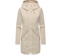 Kurzmantel RAGWEAR "Cannas Cordy YOUMODO", Damen, Gr. XL (42), ecru, Cord, Obermaterial: 98% Baumwolle, 2% Elasthan; Innenfutter: 100% Polyester, figurumspielend ca. Mitte Oberschenkel, hoch geschloss