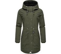 Ragwear Damen wasserdichter Mantel Lange warme Winterjacke mit Teddyfleece Kapuze Canny Canvas YOUMODO Dark Olive Gr. L