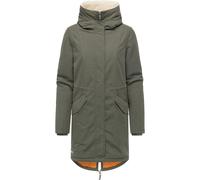 Kurzmantel RAGWEAR "Coogle YOUMODO", Damen, Gr. L (40), grün (olivgrün), Obermaterial: 68% Baumwolle, 32% Nylon. Innenfutter: 100% Polyester. Wattierung: 100% Polyester, gerade ca. Mitte Oberschenkel,