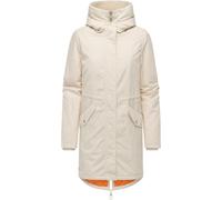 Kurzmantel RAGWEAR "Coogle YOUMODO", Damen, Gr. S (36), beige (ecru), Obermaterial: 68% Baumwolle, 32% Nylon. Innenfutter: 100% Polyester. Wattierung: 100% Polyester, gerade ca. Mitte Oberschenkel, ho