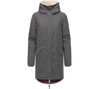 Kurzmantel RAGWEAR "Coogle YOUMODO", Damen, Gr. XL (42), grau, Obermaterial: 68% Baumwolle, 32% Nylon. Innenfutter: 100% Polyester. Wattierung: 100% Polyester, gerade ca. Mitte Oberschenkel, hoch gesc