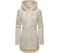 Ragwear Damen Lange Übergangsjacke wasserdicht und atmungsaktiv Parka mit Abnehmbarer Kapuze und feiner Rillenstruktur Dakkota B YOUMODO Ivory Gr. XL