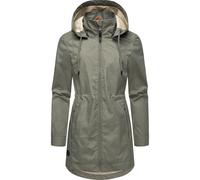 Ragwear Damen Übergangsjacke leichte Jacke lang wasserdicht mit abnehmbarer Kapuze Dakkota II Olive Gr. S