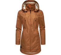 Ragwear Damen Übergangsjacke leichte Jacke lang wasserdicht mit abnehmbarer Kapuze Dakkota II Cinnamon Gr. 3XL