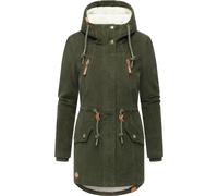 Kurzmantel RAGWEAR "Ellsie Cordy YOUMODO", Damen, Gr. XL (42), olivgrün, Cord, Obermaterial: 100% Baumwolle; Innenfutter: 100% Polyester; Wattierung: 100% Polyester, tailliert ca. Mitte Oberschenkel, 
