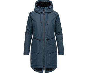Kurzmantel RAGWEAR "Holstic", Damen, Gr. XS (34), blau (dunkelblau), Obermaterial: 100% Polyester. Innenfutter: 100% Polyester. Wattierung: 100% Polyester, figurumspielend knieumspielend, hoch geschlo