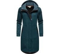 Kurzmantel RAGWEAR "Letti Long Bonded", Damen, Gr. M (38), blau (petrol), Material: 100% Polyester, figurumspielend knielang, hoch geschlossener Ausschnitt, Ärmel ohne Ärmelschlitz normaler Saum, Mänt