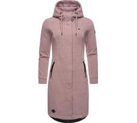Ragwear Damen Leichter Sweat Übergangsmantel lang windabweisend mit Kapuze Letti Long Mauve Gr. 4XL