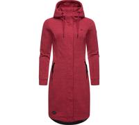 Kurzmantel RAGWEAR "Letti Long", Damen, Gr. M (38), lila (himbeere), Fleece, Obermaterial: 54% Polyester, 41% Baumwolle, 5% Viskose, tailliert knieumspielend, hoch geschlossener Ausschnitt, Ärmel ohne