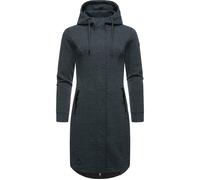 Kurzmantel RAGWEAR "Letti Long", Damen, Gr. S (36), schwarz, Fleece, Obermaterial: 54% Polyester, 41% Baumwolle, 5% Viskose, tailliert knieumspielend, hoch geschlossener Ausschnitt, Ärmel ohne Ärmelsc