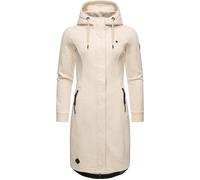 Kurzmantel RAGWEAR "Letti Long", Damen, Gr. XXXL(46), beige, Fleece, Obermaterial: 54% Polyester, 41% Baumwolle, 5% Viskose, tailliert knieumspielend, hoch geschlossener Ausschnitt, Ärmel ohne Ärmelsc