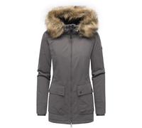 Kurzmantel RAGWEAR "Monadetta Warm", Damen, Gr. XS (34), grau, Obermaterial: 74% Baumwolle, 26% Nylon. Innenfutter: 100% Polyester. Wattierung: 100% Polyester, Basic, figurumspielend Po-bedeckend, hoc