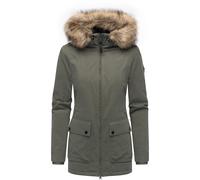 Kurzmantel RAGWEAR "Monadetta Warm", Damen, Gr. XS (34), grün (olivgrün), Obermaterial: 74% Baumwolle, 26% Nylon; Innenfutter: 100% Polyester; Wattierung: 100% Polyester, Basic, figurumspielend Po-bed