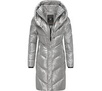 Kurzmantel RAGWEAR "Natalka Bling", Damen, Gr. L (40), grau (hellgrau), Obermaterial: 100% Nylon. Innenfutter: 100% Polyester. Wattierung: 100% Polyester, gerade ca. Mitte Oberschenkel, hoch geschloss