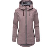 Ragwear Damen lange Übergangsjacke wasserdichter und atmungsaktiver Kurzmantel mit verstellbarer Kapuze Zuzka Sport YOUMODO Mauve Gr. L