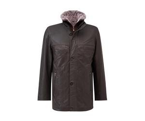 Kurzmantel RICANO "Ledermantel Jemenez", Herren, Gr. S, braun, Obermaterial: 100% Lammnappaleder LANA. Futter: 100% Polyester PES., normal, hoch geschlossener Ausschnitt, Mäntel Kurzmantel, Handgefert