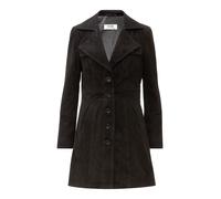 Kurzmantel RICANO "Mantel Lucie", Damen, Gr. XL, braun (schwarz (velour)), Obermaterial: 100% Ziegenveloursleder GOVL. Futter: 100% Polyester PES., figurbetont, V-Ausschnitt, Mäntel Kurzmantel, Handge