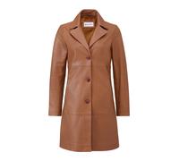 Kurzmantel RICANO "Mantel Marzia", Damen, Gr. L, braun (cognac), Obermaterial: 100% Lammnappaleder LANA. Futter: 100% Polyester PES., normal, V-Ausschnitt, Mäntel Kurzmantel, Handgefertigt aus echtem