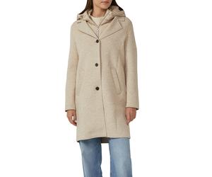 Kurzmantel S.OLIVER, Damen, Gr. 38, braun, Web, Obermaterial: 73% Polyester, 21% Viskose, 6% Elasthan, regular fit knielang, Mäntel Kurzmantel, Abnehmbarer Einsatz und Kapuze (43423015-38) braun