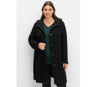 Kurzmantel SHEEGO, Damen, Gr. 48, schwarz, 90% Polyester, 10% Wolle, unifarben, unifarben mit Farbeinsatz, unifarben mit Farbeinsätzen, Mäntel Kurzmantel (30557810-48) schwarz