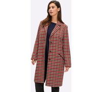 Kurzmantel SHEEGO, Damen, Gr. 52, braun (sand, kirsche, gemustert), 90% Polyester, 10% Wolle, kariert, Mäntel Kurzmantel (36853860-52) sand, kirsche, gemustert