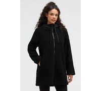Kurzmantel SOCCX, Damen, Gr. XXL, schwarz, Bouclé, Material Oberstoff + Kapuze: 100% Polyester, Futter: 100% Polyester, Wattierung: 100% Polyester, regular fit kurz, hoch geschlossener Ausschnitt, ein