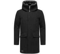 STONE HARBOUR Herren sportlich-eleganter Wintermantel in Wollmantel-Optik mit Brusttaschen und abnehmbarer Kapuzenblende Fenroos XX Black Gr. XXL