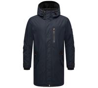 STONE HARBOUR Herren Outdoorjacke warm gefüttert leichte Winterjacke lang mit Kapuze Lanzoo Navy Gr. L