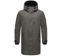 STONE HARBOUR Herren Outdoorjacke warm gefüttert leichte Winterjacke lang mit Kapuze Lanzoo Anthracite Gr. XL