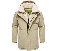 Weicher Herren Kurzmantel mit abnehmbarem Teddyfleece-Kragen "Navroos XX" Sand M
