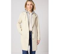 Kurzmantel STREET ONE, Damen, Gr. 38, beige (powder beige), Stoff, Obermaterial: 62% Polyester, 34% Viskose, 4% Elasthan. Obermaterial 2: 62% Polyester, 34% Viskose, 4% Elasthan. Futter: 100% Polyeste