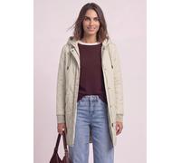Kurzmantel STREET ONE, Damen, Gr. 44, beige (barley beige), Stoff, Oberstoff: 55% Polyester, 45% Polyamid. Futter: 100% Polyester. Kapuze: 72% Polyester, 22% Viskose, 6% Elasthan. Füllung: 100% Polyes