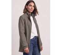 Kurzmantel STREET ONE, Damen, Gr. 44, beige (muddy mocha melange), Stoff, Oberstoff: 69% Polyester, 31% Wolle. Futter: 100% Polyester, unifarben, regular fit normal, ohne Ausschnitt, Bündchen, Mäntel
