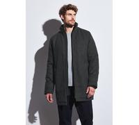 Kurzmantel STREET ONE MEN, Herren, Gr. M40, schwarz anthrazit melange, Stoff, Obermaterial: 75% Polyester, 25% Wool; Futter: 100% Polyester, unifarben, normal normal, hoch geschlossener Ausschnitt, Bü