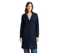 Kurzmantel TOM TAILOR, Damen, Gr. XS, sky captain blau, Web, Obermaterial: 67% Polyester, 25% Viskose, 8% Elasthan, unifarben, regular fit knielang, gerader Abschluss, Mäntel Kurzmantel, mit Taschen (