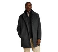 Kurzmantel TOM TAILOR PLUS, Herren, Gr. XXL, grau (dunkelgrau schwarz herringbone), Web, Obermaterial: 66% Polyester, 20% Wolle, 5% Polyacryl, 5% sonstige Fasern, 4% Viskose. Futter: 100% Polyester, m