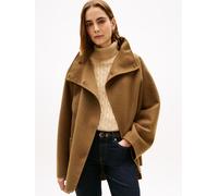 Kurzmantel TOMMY HILFIGER "DF WOOL GB FUNNEL NK COAT", Damen, Gr. XS, nordic taupe, Web, Obermaterial: 60% Wolle, 40% Polyester, unifarben, regular fit, Mäntel Kurzmantel, mit Wolle (84586541-XS)