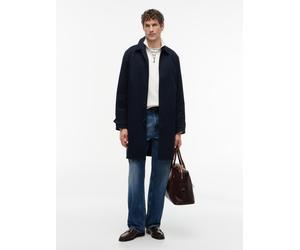 Kurzmantel TOMMY HILFIGER "UNLINED CARCOAT", Herren, Gr. S, blau (navy blau), Web, Obermaterial: 97% Baumwolle, 3% Elasthan, ca. Mitte Oberschenkel, Mäntel Kurzmantel (45582461-S) navy blau