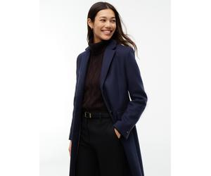 Kurzmantel TOMMY HILFIGER "WOOL CLASSIC SB COAT", Damen, Gr. 38, blau (dunkelblau), Web, Obermaterial: 75% Wolle, 25% Nylon. Futter: 100% Viskose, unifarben, knielang, V-Ausschnitt, Mäntel Kurzmantel,