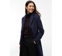 Kurzmantel TOMMY HILFIGER "WOOL CLASSIC SB COAT", Damen, Gr. 50, blau (dunkelblau), Web, Obermaterial: 75% Wolle, 25% Nylon. Futter: 100% Viskose, unifarben, knielang, V-Ausschnitt, Mäntel Kurzmantel,