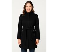 Kurzmantel VERO MODA "VMBLASSJESSY AW WOOL JACKET GA LCS", Damen, Gr. L, schwarz, Web, Obermaterial: 64% Polyester, 30% Wolle, 6% Nylon, unifarben, V-Ausschnitt, Mäntel Kurzmantel, mit Wollanteil und