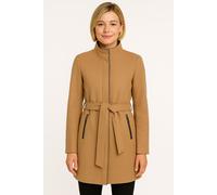 Kurzmantel VERO MODA "VMBLASSJESSY AW WOOL JACKET GA LCS", Damen, Gr. M, beige (tigers eye), Web, Obermaterial: 64% Polyester, 30% Wolle, 6% Nylon, unifarben, Po-bedeckend, V-Ausschnitt, Mäntel Kurzma