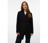 Kurzmantel VERO MODA "VMPOP NATTIE COAT GA BOO", Damen, Gr. L, schwarz, Web, Obermaterial: 100% Polyester, unifarben, regular fit, V-Ausschnitt, Mäntel Kurzmantel (36309507-L) schwarz