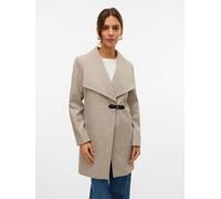 Kurzmantel VERO MODA "VMPOP NATTIE COAT GA BOO", Damen, Gr. L, silber (silber mink detail:melange), Web, Obermaterial: 100% Polyester, meliert, regular fit, V-Ausschnitt, Mäntel Kurzmantel (76317960-L