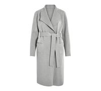 Kurzmantel VILA "VIJUICE COAT - NOOS", Damen, Gr. M, light grau melange, Web, Obermaterial: 80% Polyester, 10% Polyacryl, 10% Viskose, unifarben, regular fit knielang, V-Ausschnitt, Mäntel Kurzmantel